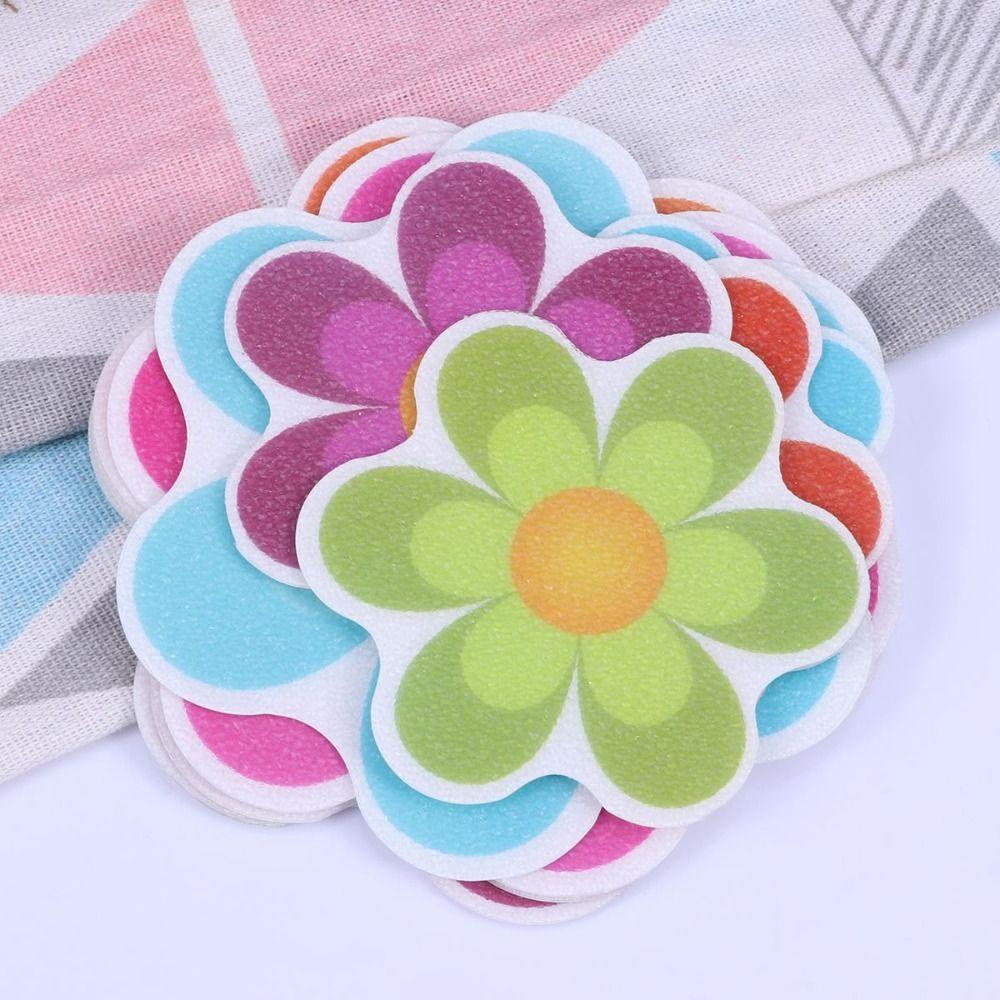 Agustina Bathtub Stiker Lucu Serbaguna Bahan PEVA Warna-Warni Bunga DIY Dekorasi Rumah Motif Kaki Anjing Mudah Digunakan Creature Laut Bunga Decal