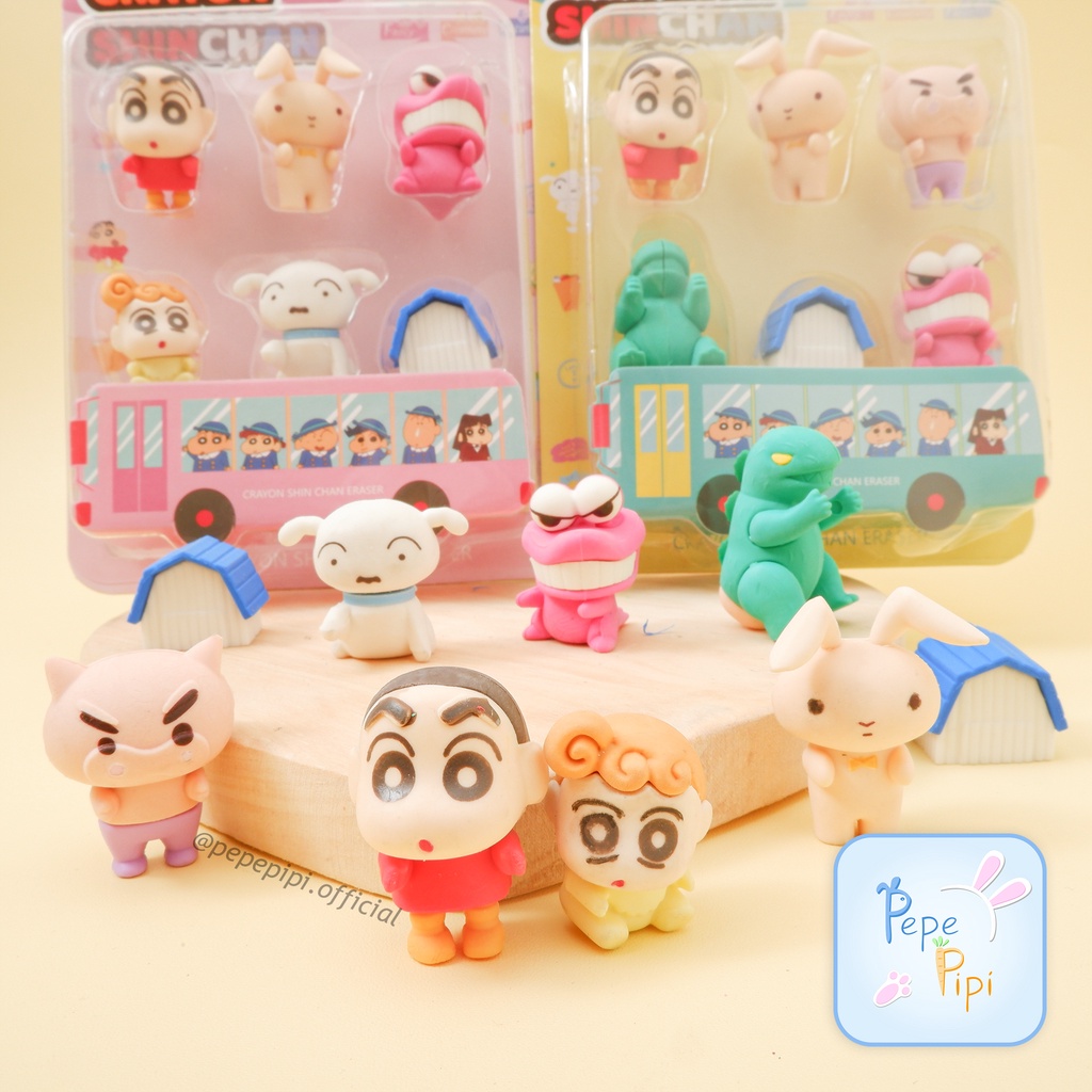 Penghapus 3D Shinchan XGD B-333 Eraser Setip Hapusan Pensil Stip Shiro Chocobi Misae Nohara Misae Nohara Hiroshi Nohara Midori Yoshinaga Ume Matsuzaka