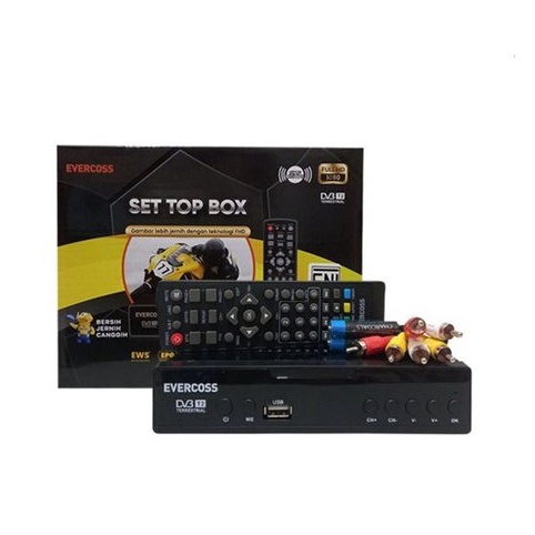 STB Evercoss STB Tv Digital DVB-T2 UHF SNI Resmi