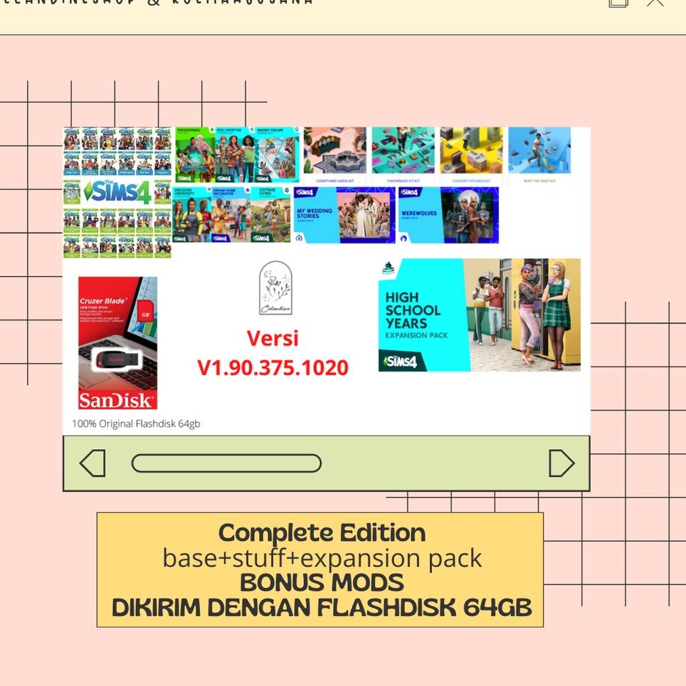 ✎Ready StockΣ [Flashdisk] PC THE SIMS 4 COMPLETE Buruan Beli