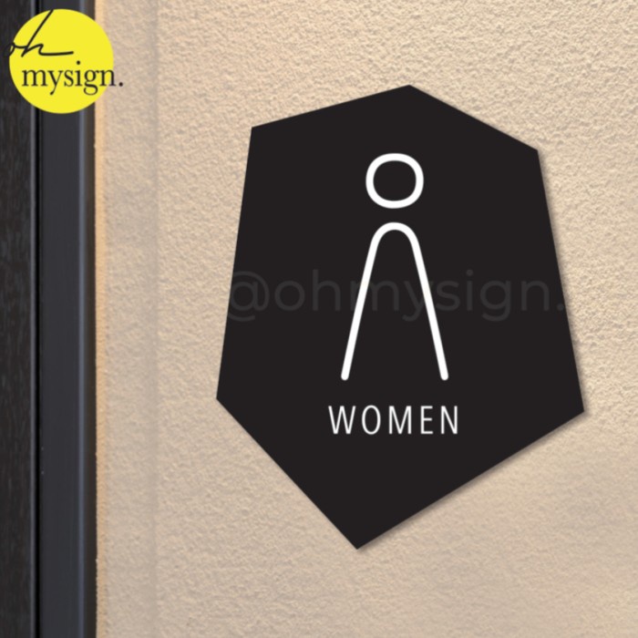 

ACRYLIC TOILET SIGN WOMEN WANITA TOILET SIGN PRINTED AKRILIK MODERN