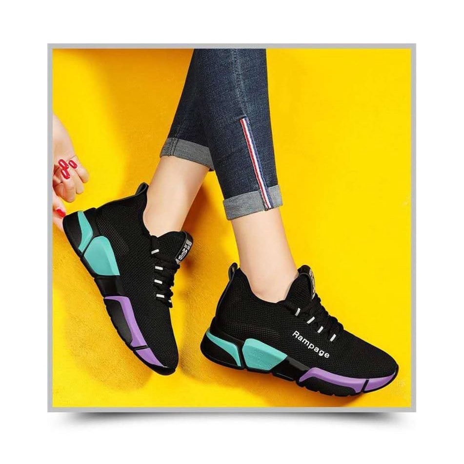 SHOEGALLERY LV0182 Sepatu Sport Wanita Import Sepatu Olahraga Wanita Rajut Rampage Korean Style