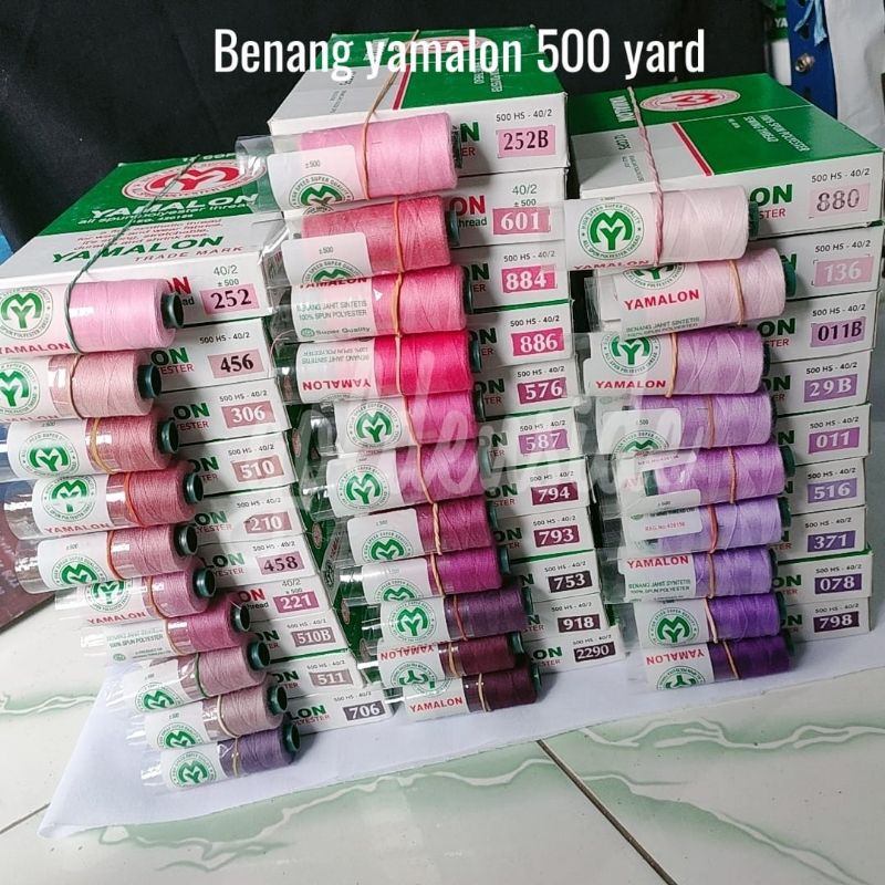 Benang jahit Yamalon 500yard warna warni eceran