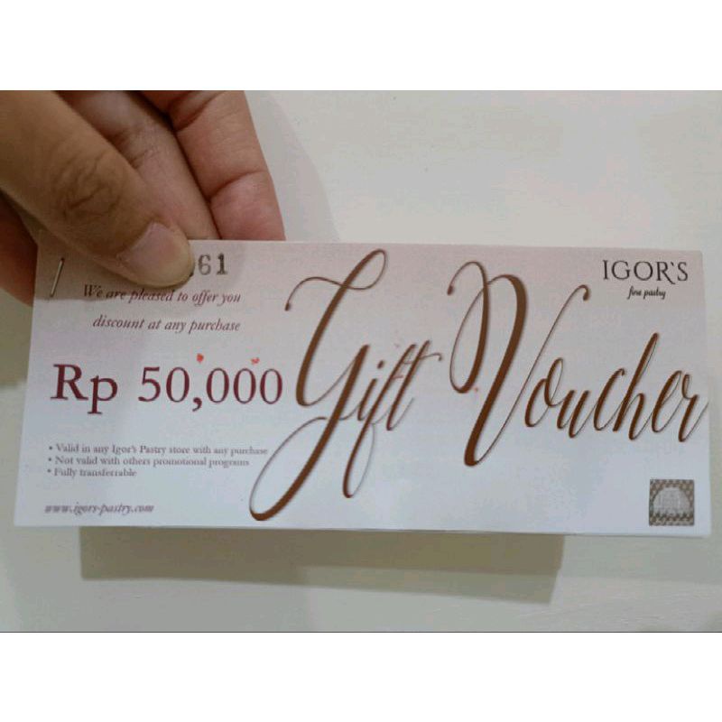 voucher igor / voucher igor's / gift voucher igor / gift voucher