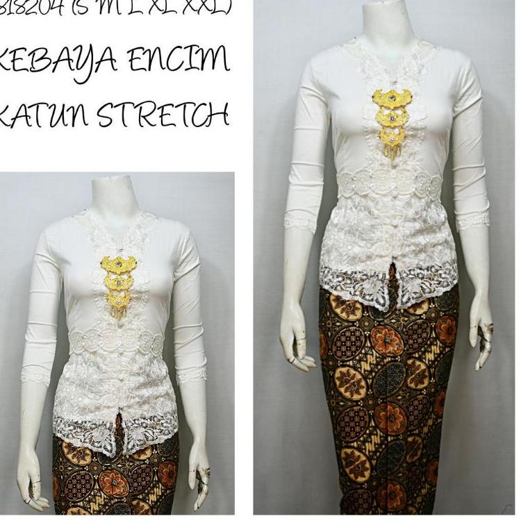 [SNN.11De22p] Indah KEBAYA ENCIM LENGAN 7/8 BORDIR SENADA KATUN STRETCH KEBAYA WISUDA KEBAYA KATUN K