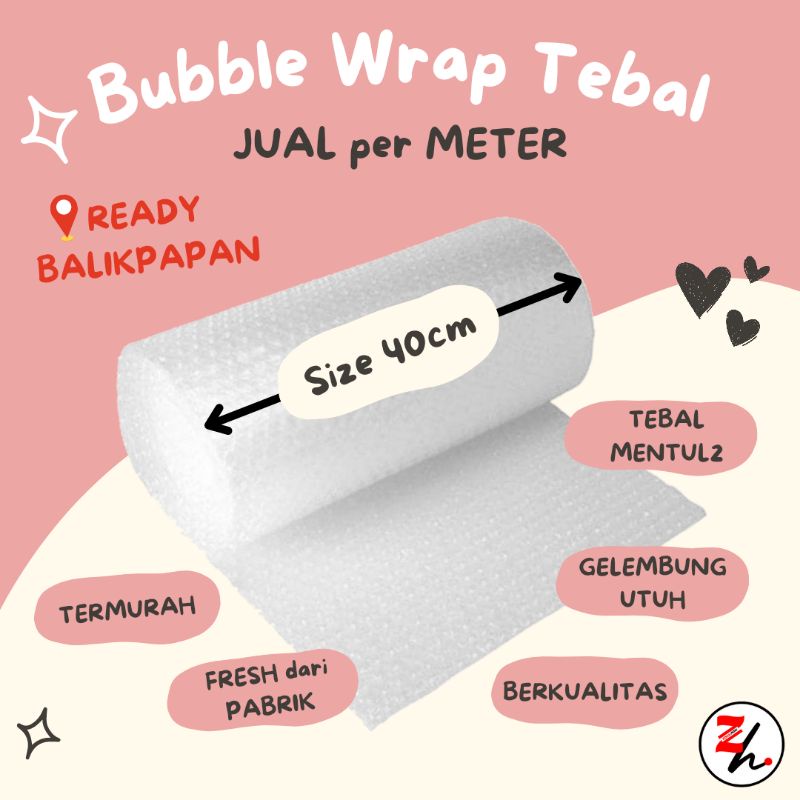 

[METERAN 40cm] JUAL BUBBLE WRAP TEBAL MENTUL MEMBAL GELEMBUNG PREMIUM READY BALIKPAPAN