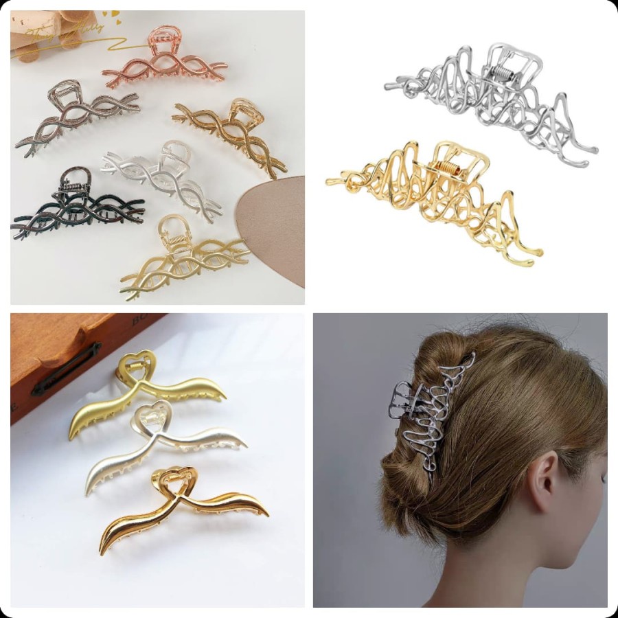 jepit rambut besar jedai rambut besar besi gold kuat premium import