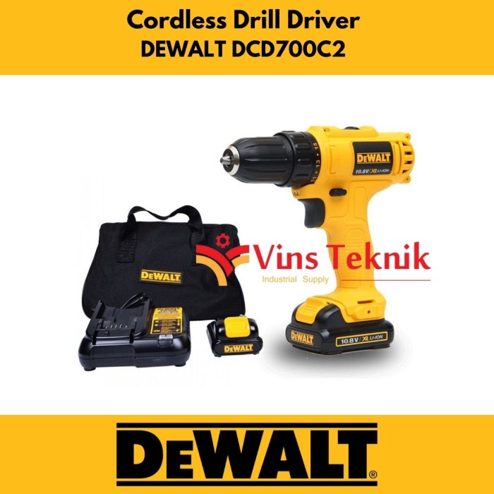 Mesin Bor Baterai Dcd 700 Cordless Drill Driver Dewalt Dcd700