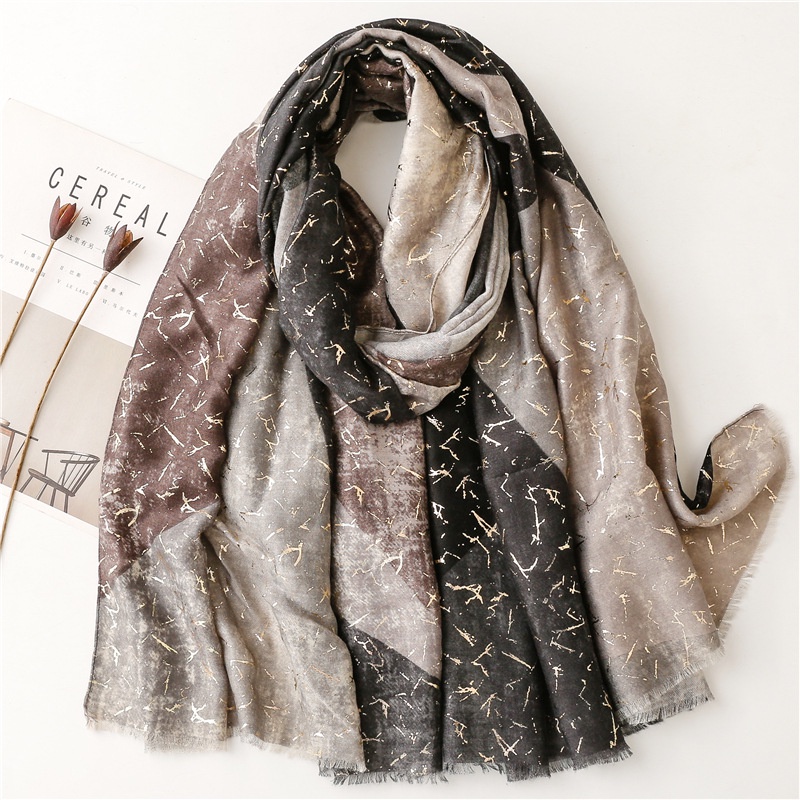 ITSFRIDAY NYLA Scarf - Premium Pashmina Shawl Selendang Syal Pasmina Hijab Import Motif Geometri Black Grey