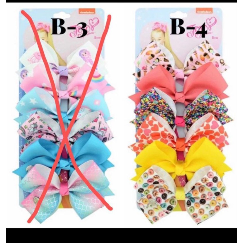 JOJOSIWA RIBBON/JOJO BOW/ PITA JOJO ISI 6 PCS 5 INCH - B