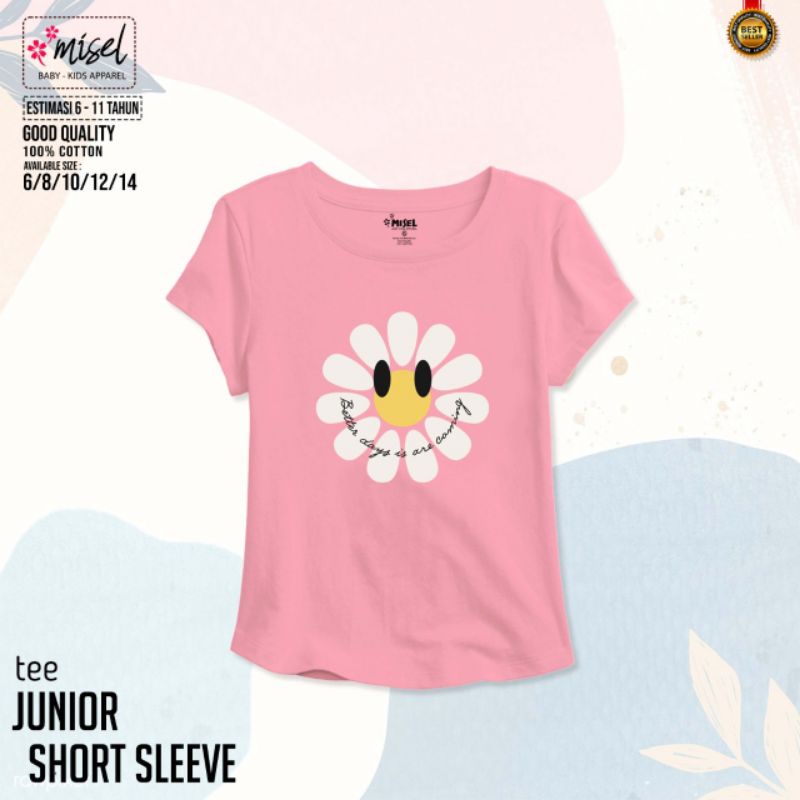 Baju Kaos Anak Perempuan Cewek Misel Junior Usia 5 - 12 Tahun