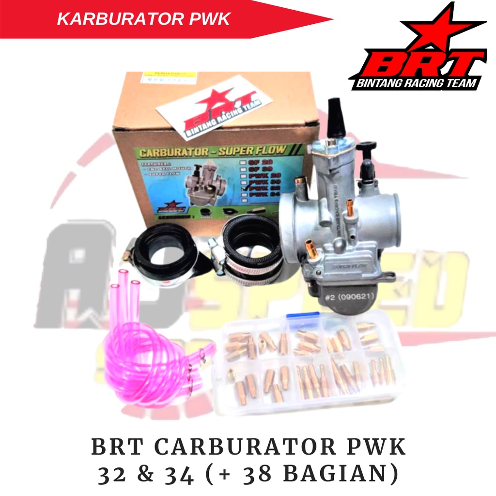 BRT carbu Carburator Karburator PWK 32 34 + 38 Bagian / BRT Super Flow Carburator / BRT Original