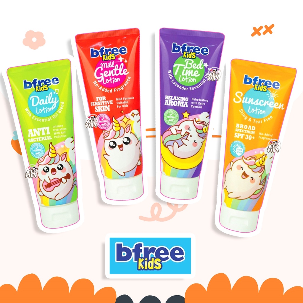 BFREE KIDS LOTION SERIES 100ML ( BED TIME / DAILY LOTION / MILD GENTLE LOTION / SUNSCREEN LOTIOIN )