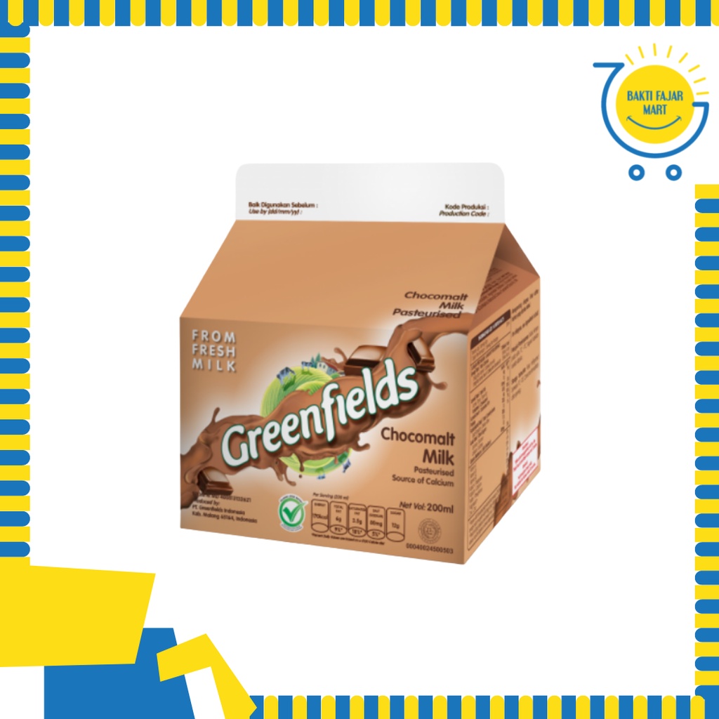 

Susu Greenfields Fresh Milk Pasteurisasi Chocomalt 200ml | Milk Greenfield 200 ml