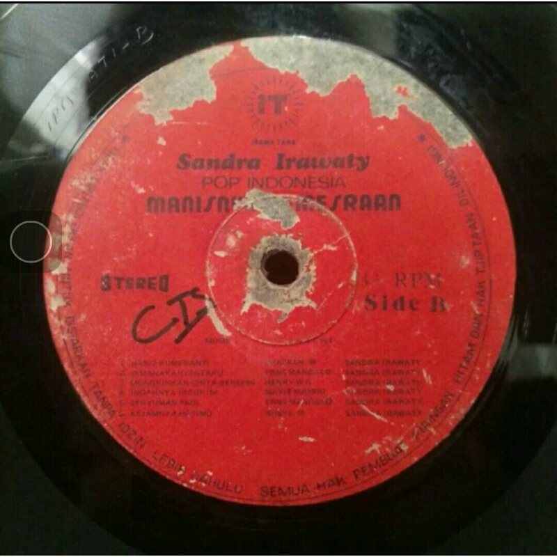 Vinyl Piringan Hitam 12&quot; Sandra Irawaty - Manisnya Kemesraan