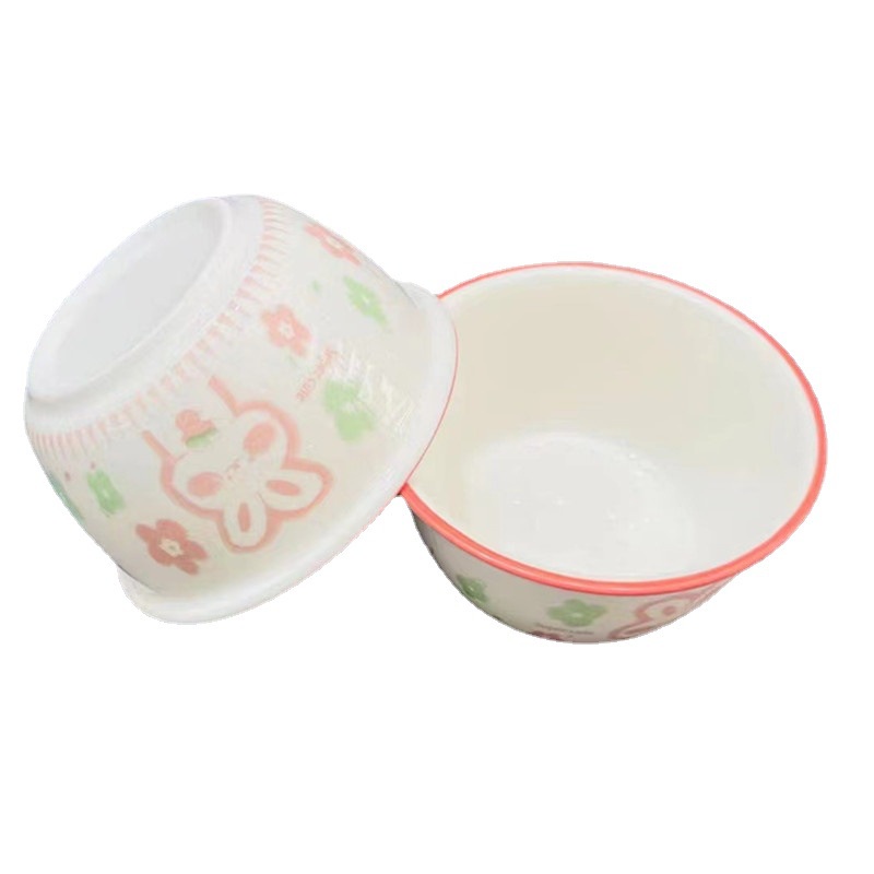 Mangkok Keramik Korea Super Cute Rabbit Ukuran 12cm / 13cm