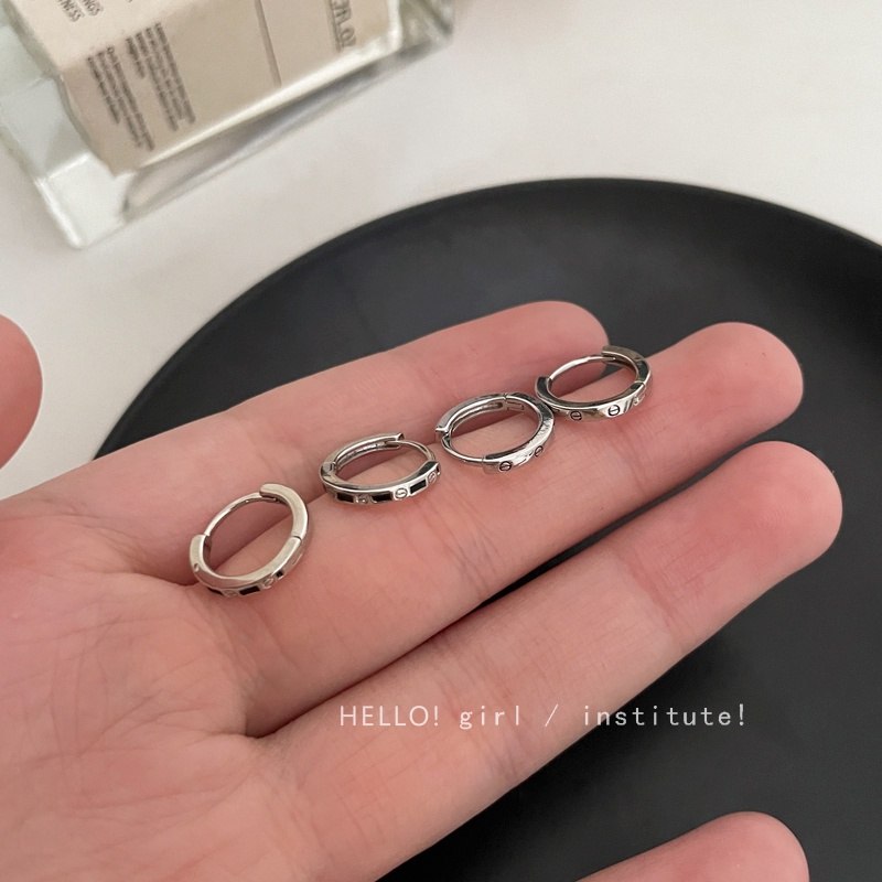 Set Anting Hoop Simple Untuk Wanita Silver Stud Earrings Keren Aksesoris Perhiasan