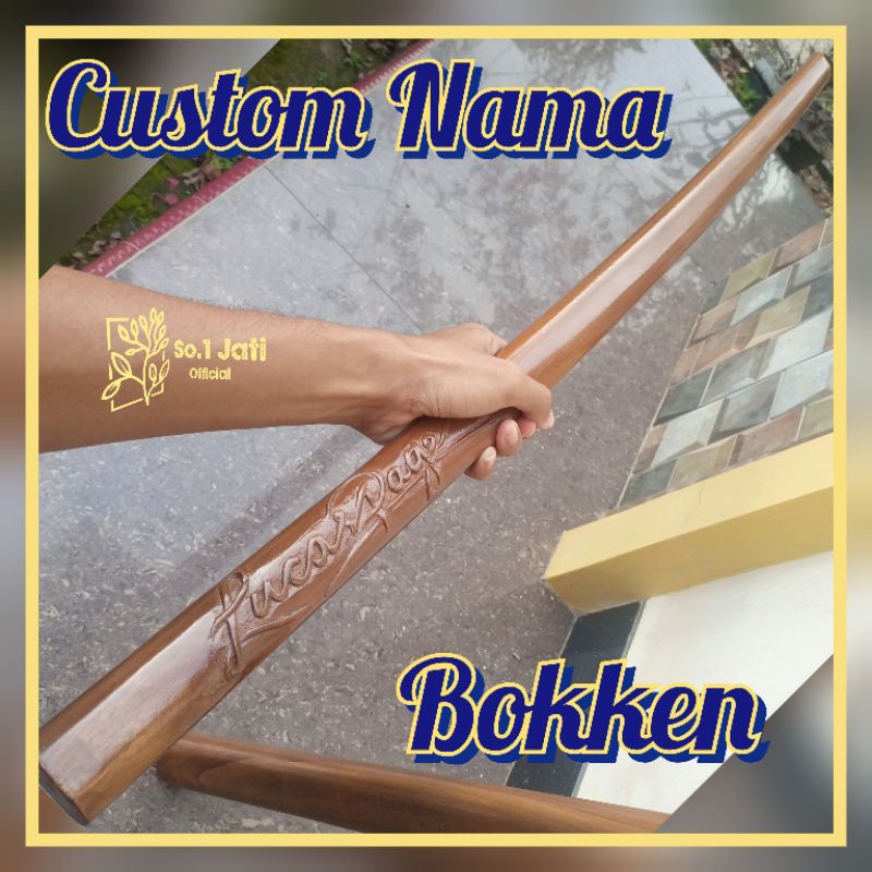 Pedang Kayu Bokken Custom Nama Keren