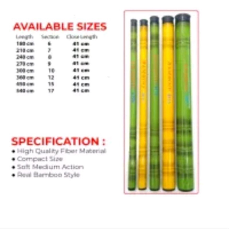 Joran tegek bambu lembut / joran tegek bamboo
