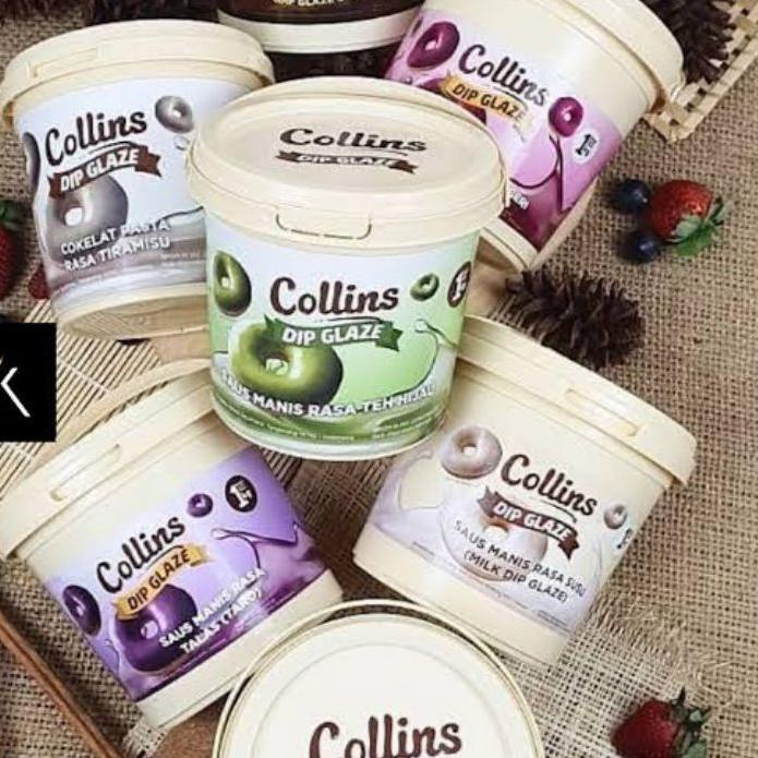 

12.12 COLLINS DIP GLAZE 1 KG PIL TOPLES EMBER TOPPING DONAT COKLAT STROBERI GREEN TEA TIRAMISU TARO SUSU !!!