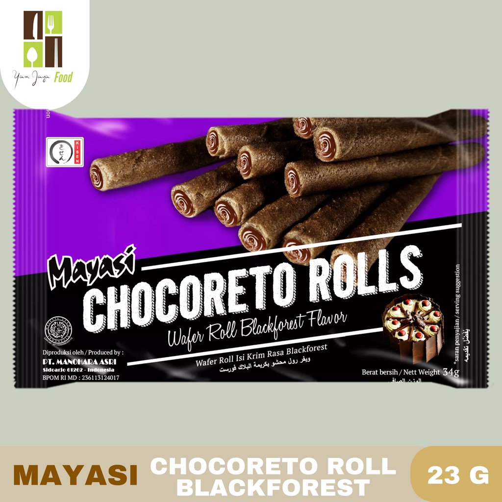 Mayasi Chocoreto Roll [Chocolate/Blackforest] 30gr 1 pcs