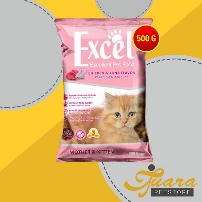 EXCEL CATFOOD KITTEN BENTUK SEGITIGA 500GR