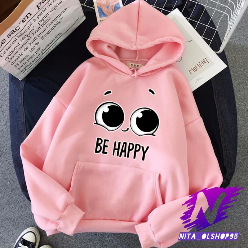 hoodie anak lucu emoji be happy