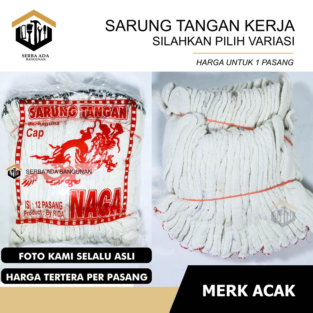 Sarung Tangan 6 Benang Sarung Tangan Tukang Kerja Kain Proyek