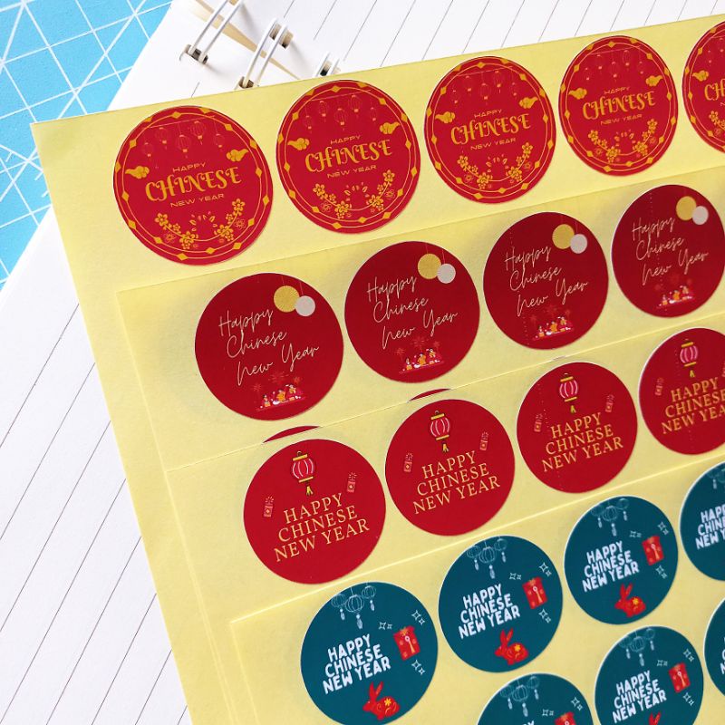 

28 pcs Stiker Thank You Imlek | Stiker Imlek | Diameter 4 cm | Ready Stock