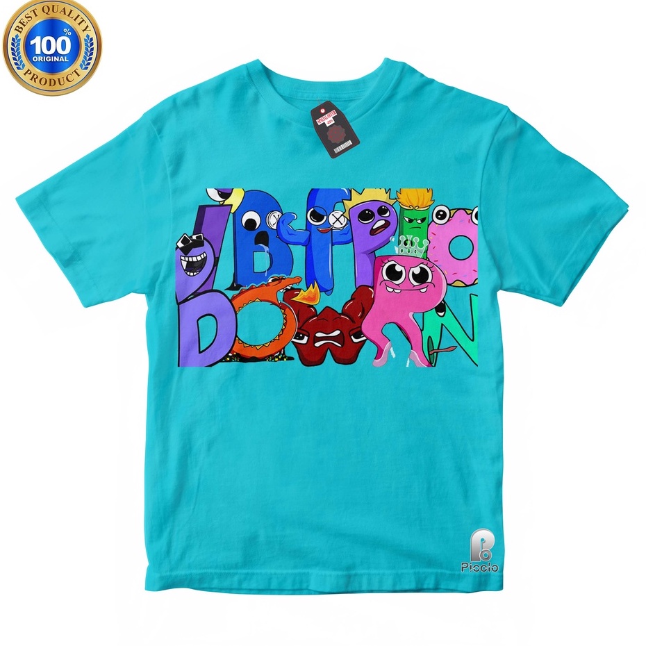 BAJU ANAK KAOS ATASAN ANAK ALPHABET LORE X RAINBOW FRIENDS Unisex Bahan COTTUN (FREE NAMA)