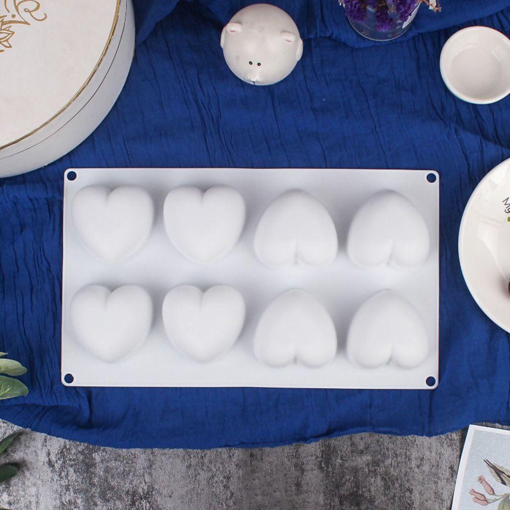 Solighter 8rongga 3D Cinta Hati DIY Kerajinan Kue Cetakan Resin Membuat Sabun Hari Valentine