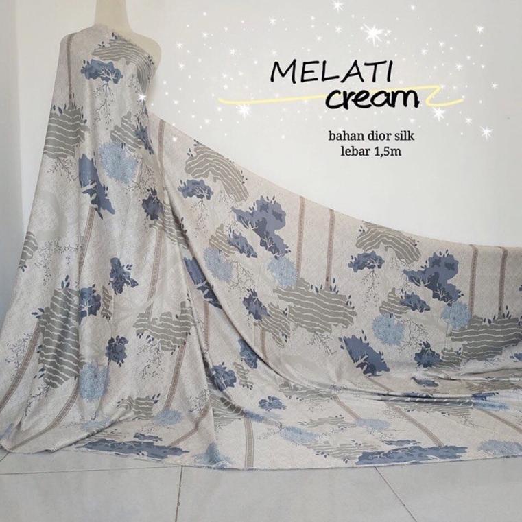 (Etalase-K57R☎) KAIN DIORR SILK MOTIF MELATI (Harga 0,5 meter) banyak diminati