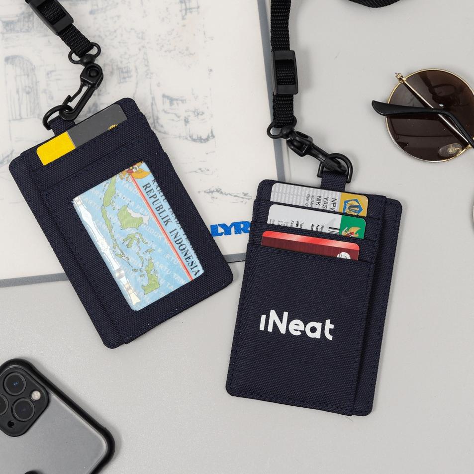 

Spesial Hemat iNeat Card Holder Lanyard ID Card Nametag Wallet Navy