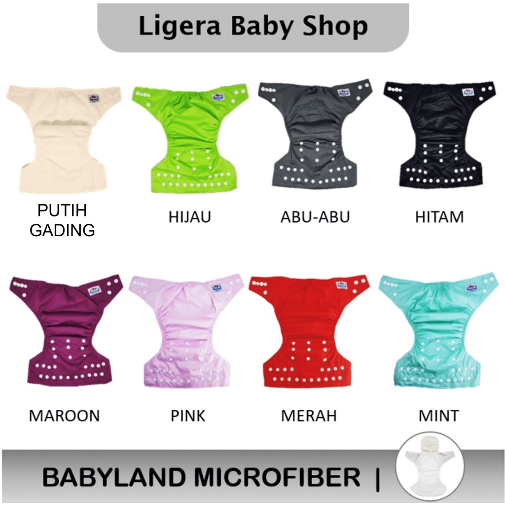 Popok Kain Clodi Kancing Babyland Original Microfiber - Pilih Motif A