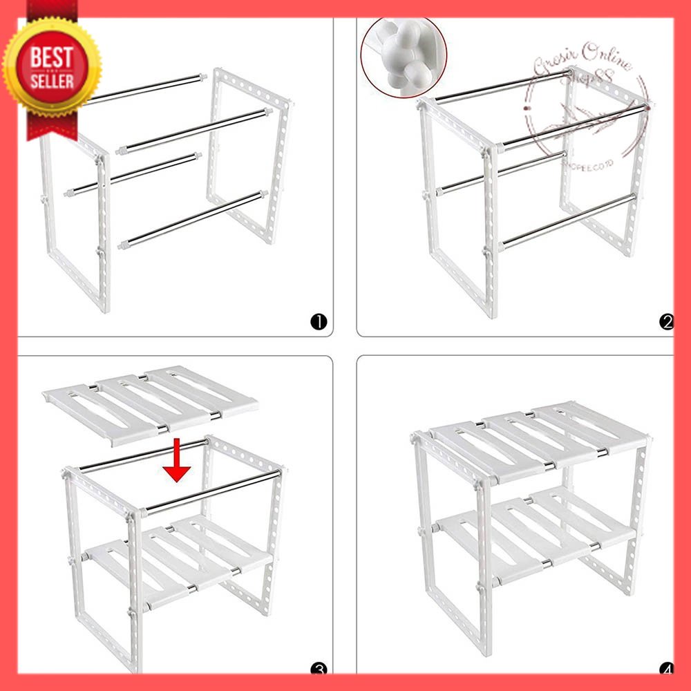 GOS -C302- Rak Bawah Wastafel 2 Susun - Rak Serbaguna