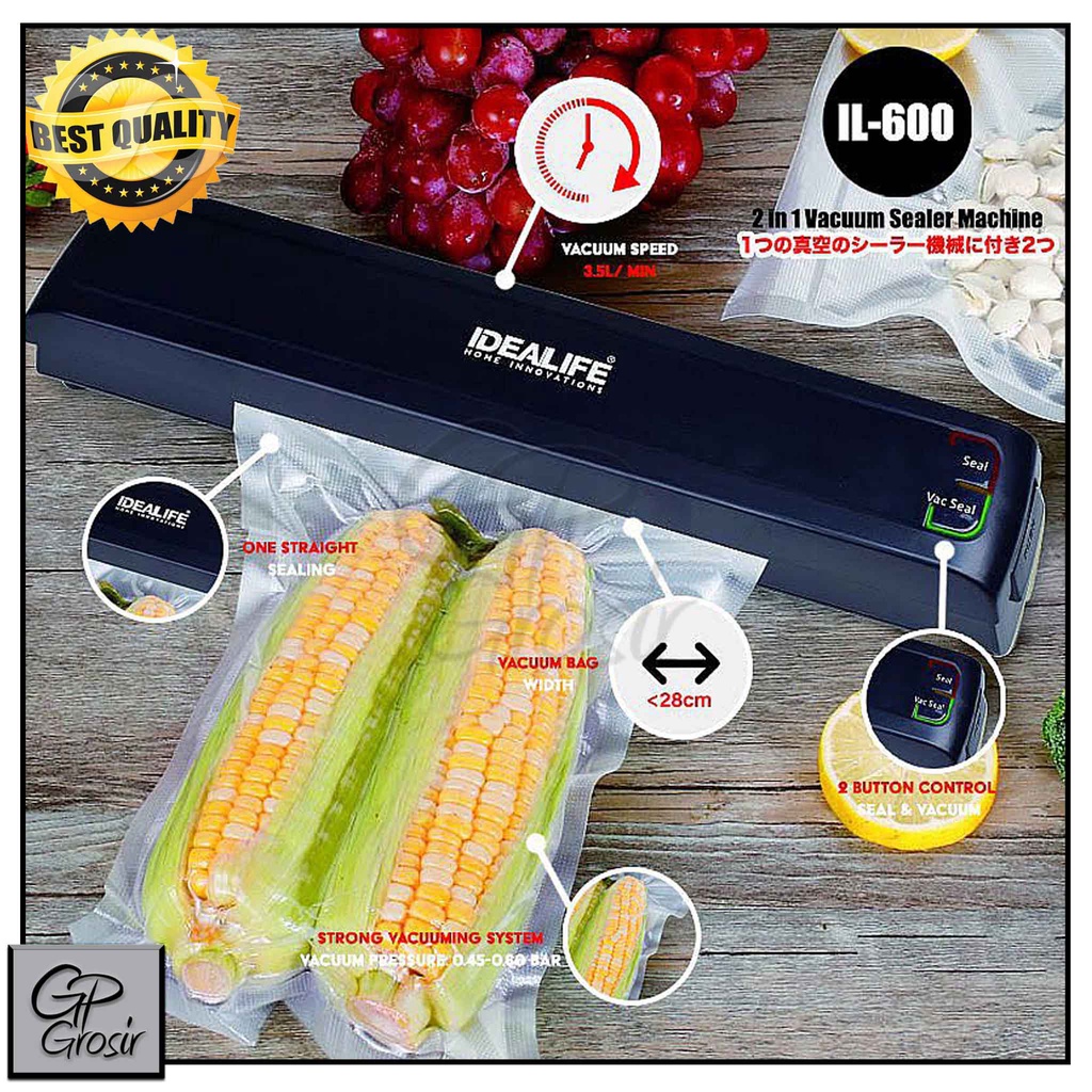 IDEALIFE – Pembungkus Vacuum - Food Vacuum Sealer - IL600