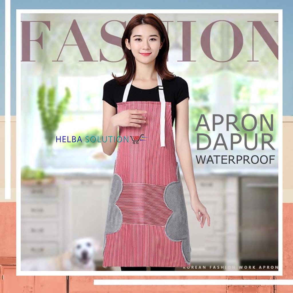 Celemek Masak Apron Dapur Anti Air Clemek Barista Koki Waiters Waterproof