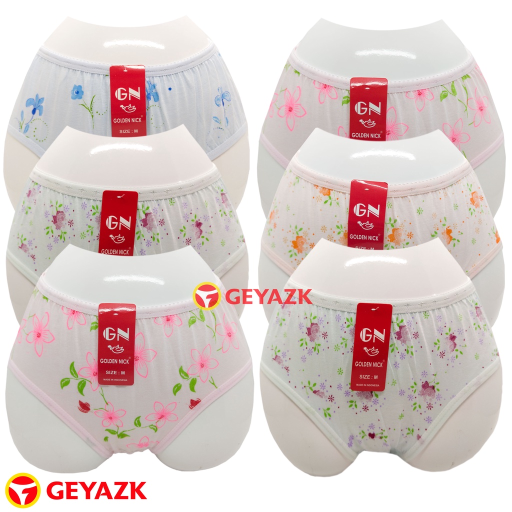 Celana Dalam Perempuan Motif Bunga 3Pcs Pakaian Dalam Wanita Murah Bagus