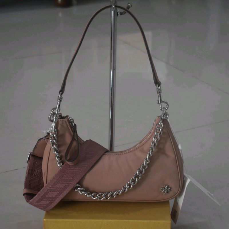 TB MERCER SMALL NYLON CRESCENT MALLOW