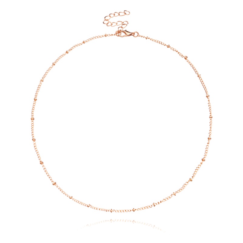 Kalung Rantai Untuk Wanita Warna Emas Tipis Choker Manik Chain Necklace Jewelry