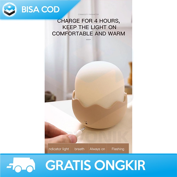 LAMPU TIDUR DENGAN SENSOR SENTUH LAMPU TIDUR LUCU RECHARGEABLE 1200MAH