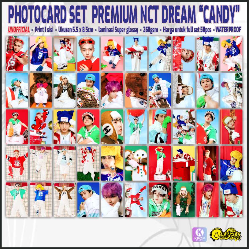 Unofficial Photocard Set NCT DREAM CANDY isi 50pcs Print 1 sisi