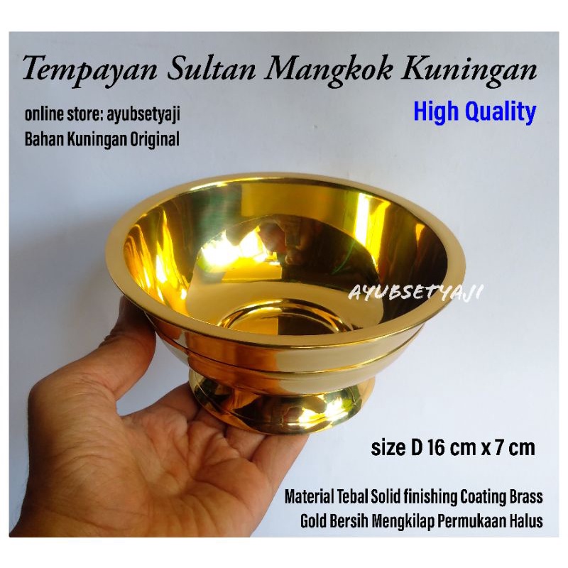 Mangkuk Kuningan Sultan 01 Tempayan air suci Cawan Bejana Kuningan HIGH QUALITY mangkok size no1 Bra