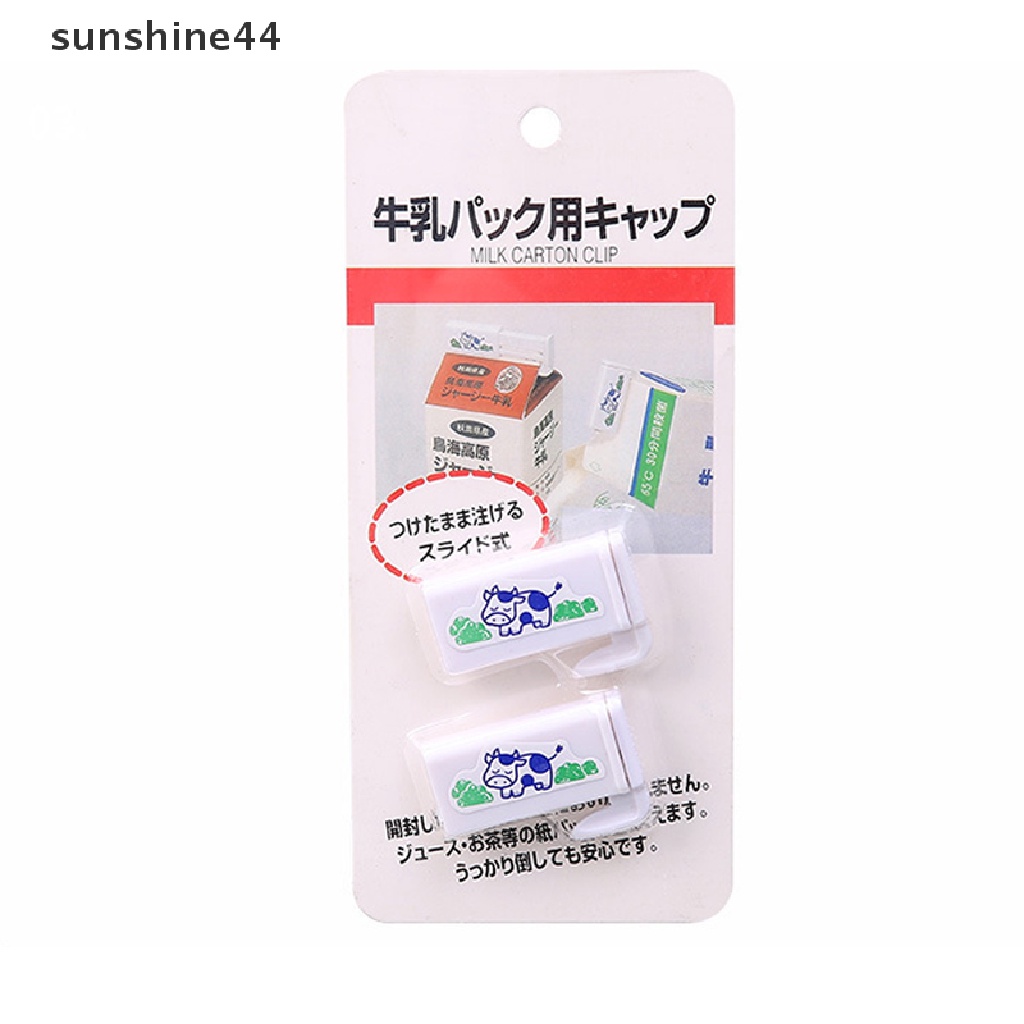 Sunshine 2PCS Klip Segel Karton Susu Plastik Japan Style Kemasan Minuman Sealed Clamp.