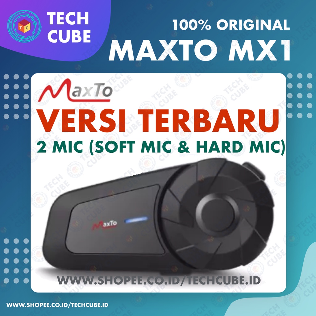 Maxto MX1 Bluetooth Intercom Helm 2 Rider Helmet Headset Alt M2 M2C EJEAS Q7