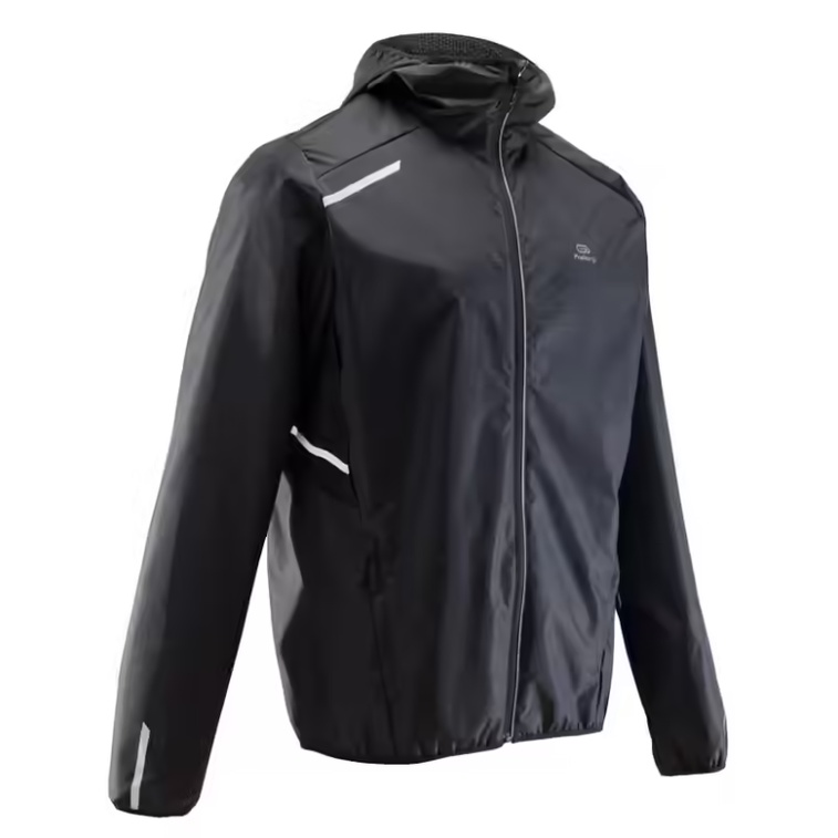KALENJI Jaket Olahraga Lari Pria Dengan Hoodie Beritsleting Anti Air