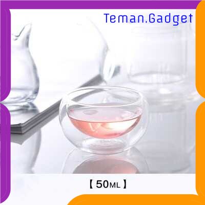 TG - DPR HTH Gelas Kopi Shot Double-Wall Borosilicate Glass 50ml 6 PCS