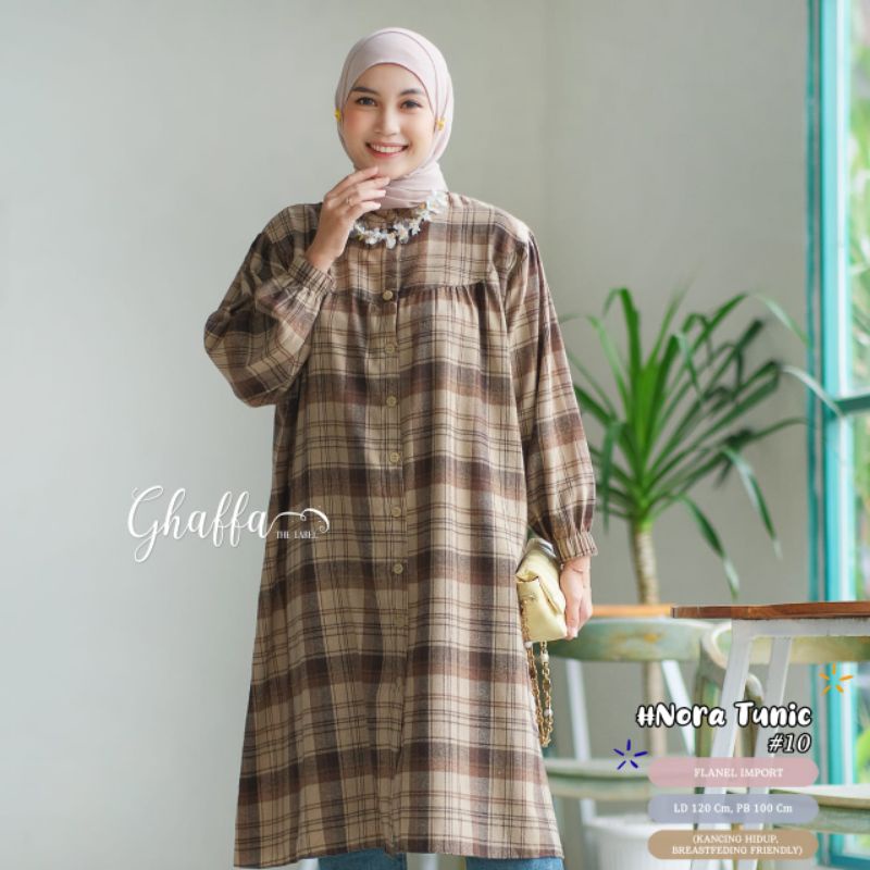 NORA TUNIK #10 BY GHAFFA THE LABEL / FLANEL TUNIK MUSLIMAH / Tunik Ld120 flanel import