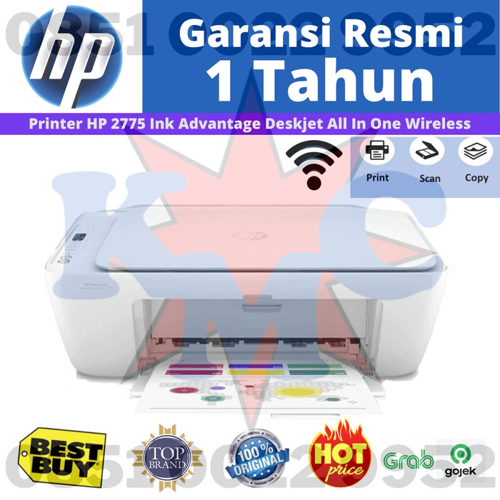 Hp Printer Deskjet Ink Advantage 2775 Print Scan Copy Wifi - Hp2775