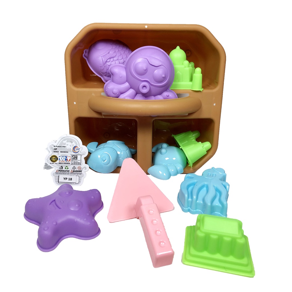 Mainan Keranjang Ember Pasir + Cetakan Istana Pasir Lucu YP 18